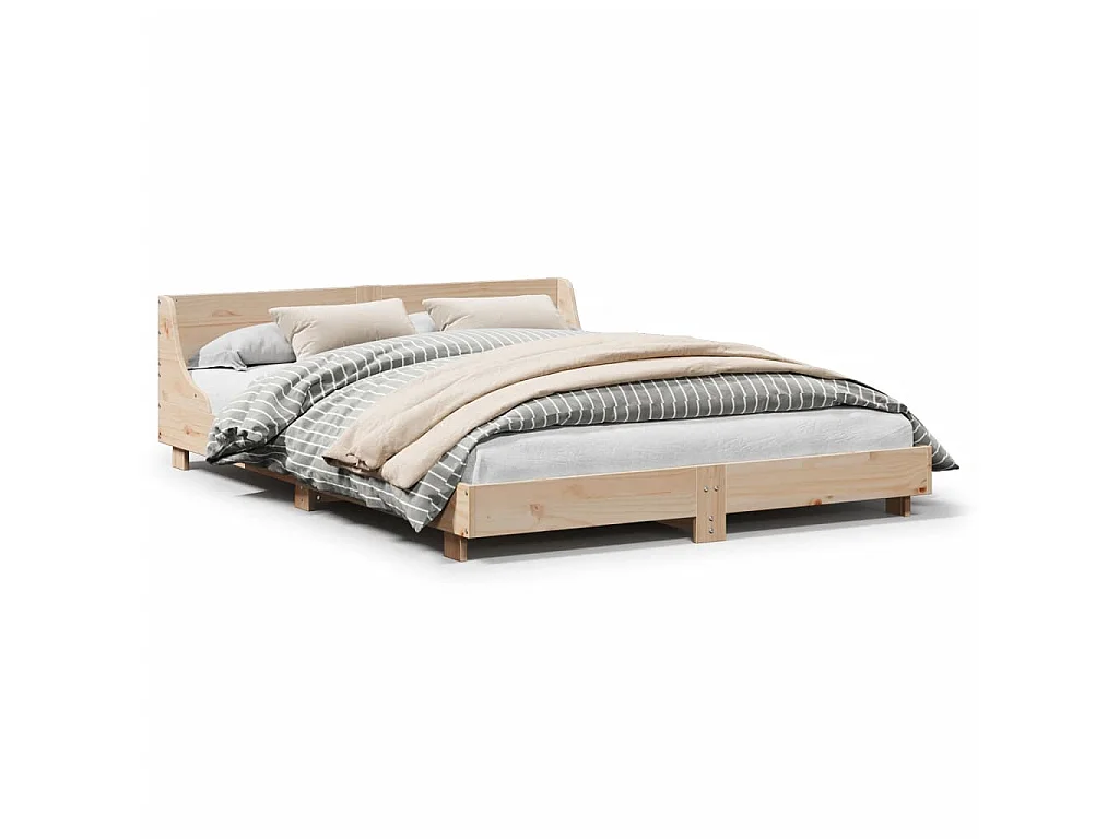 Cadre de lit sans matelas 140x190 cm bois de pin massif