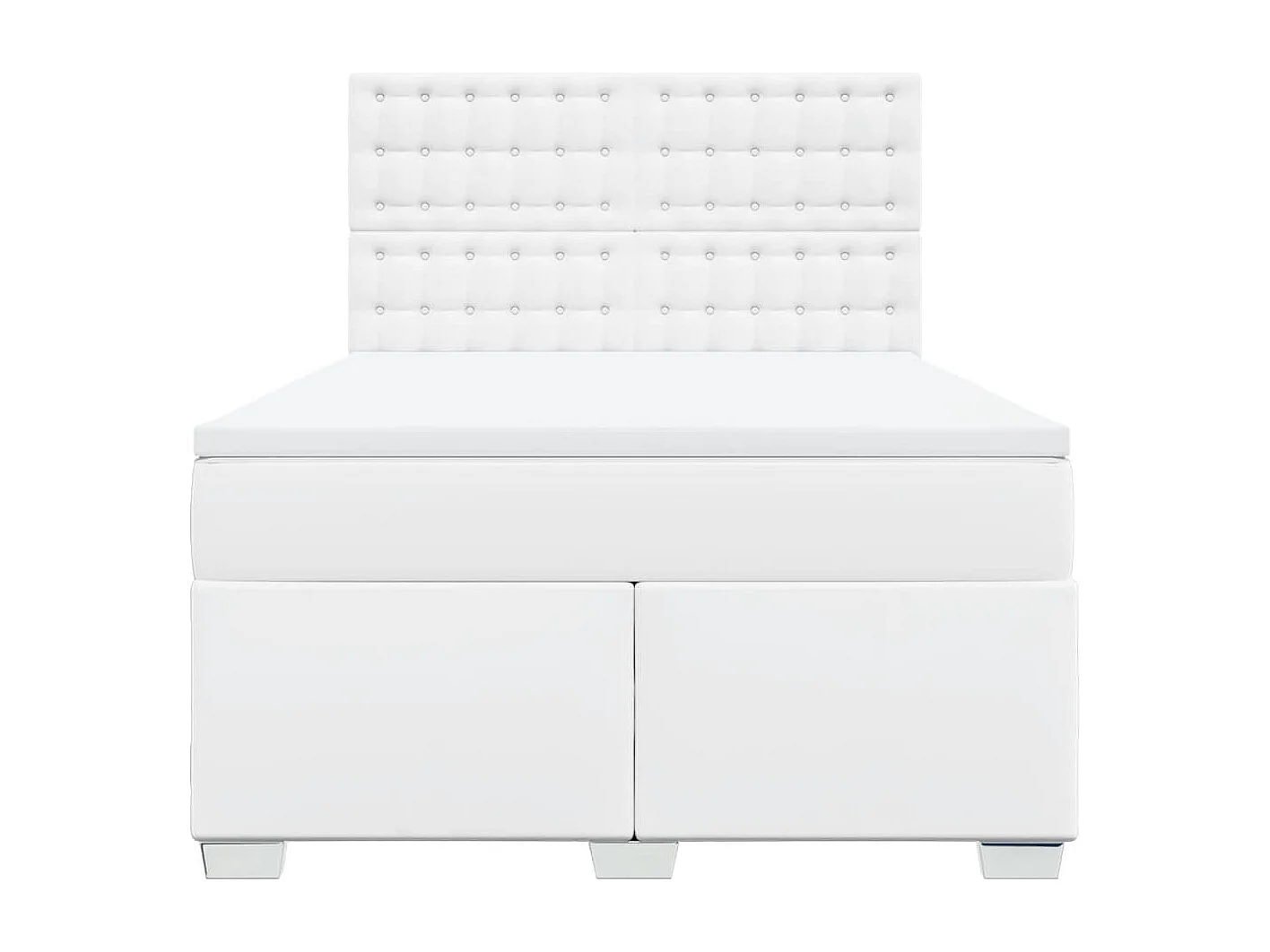 Boxspring met matras kunstleer wit 160x200 cm