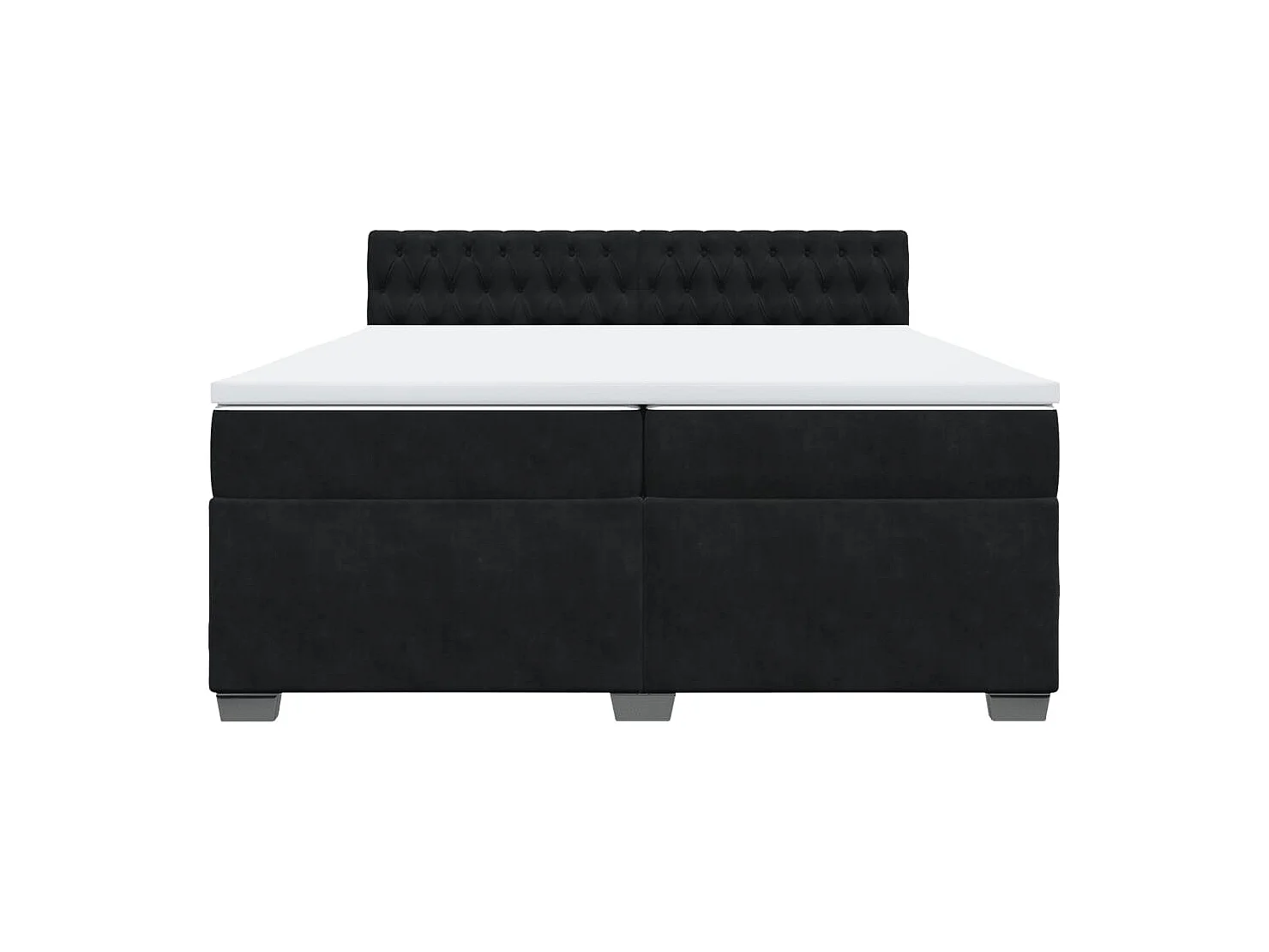 Cama com molas/colchão 200x200 cm veludo preto