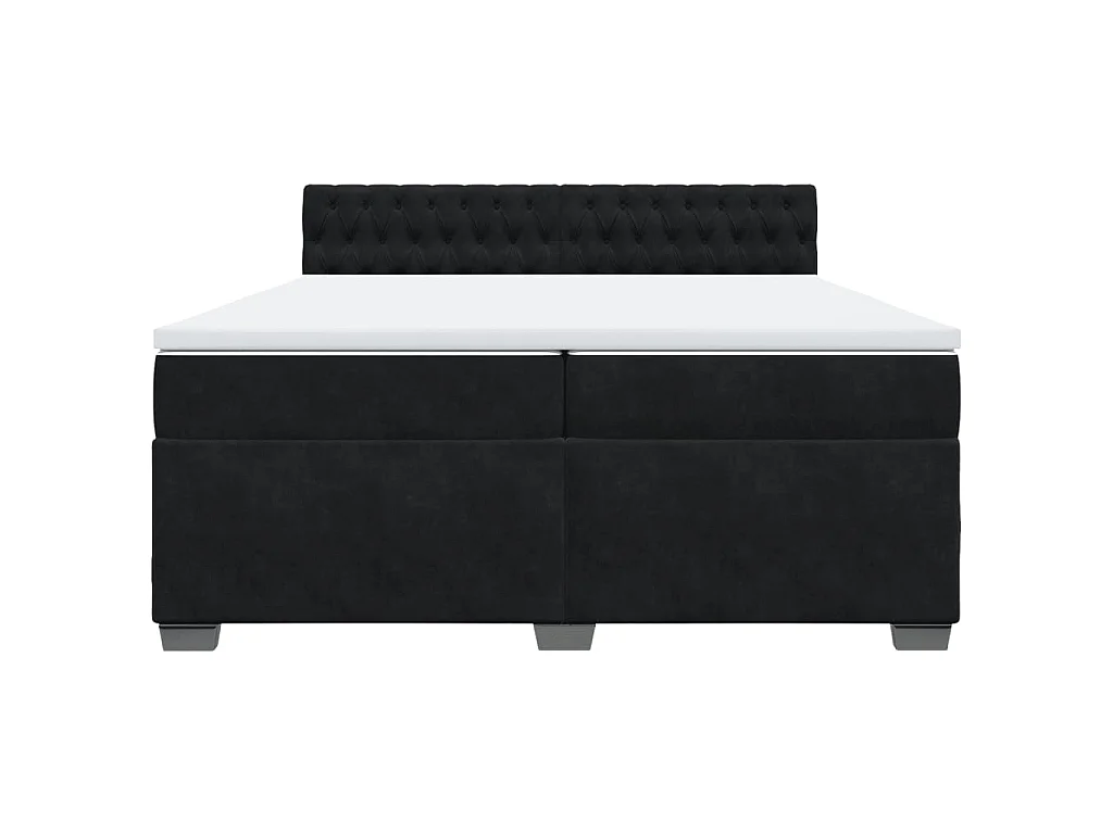 Giroletto a Molle con Materasso Nero 200x200 cm in Velluto