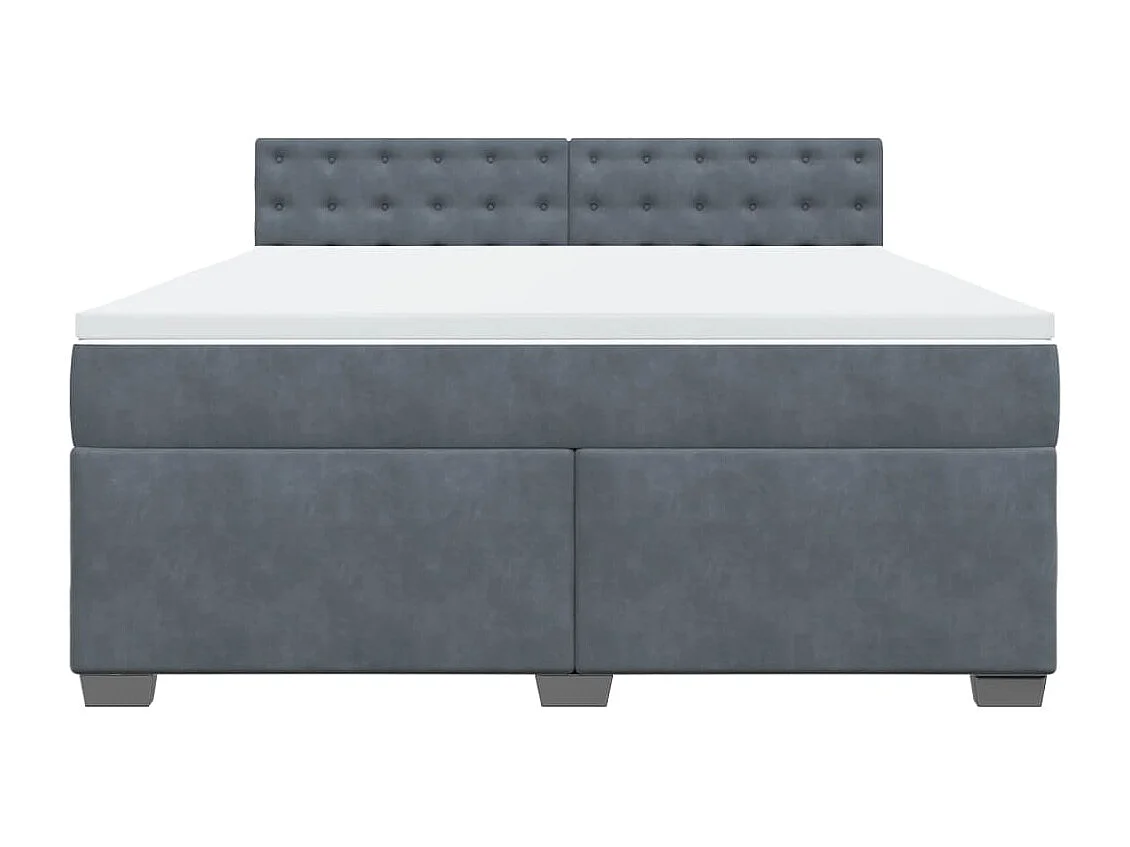 Boxspring met matras fluweel donkergrijs 180x200 cm