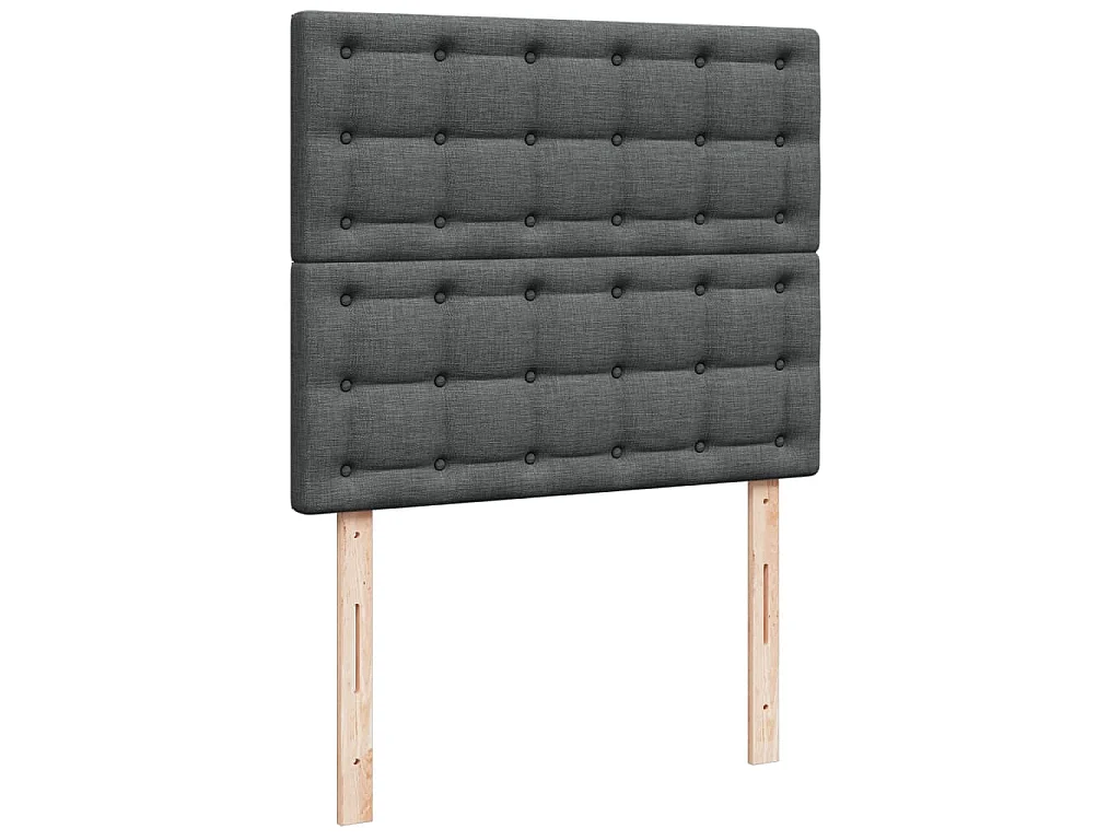 Cama box spring con colchón tela gris oscuro 120x200 cm