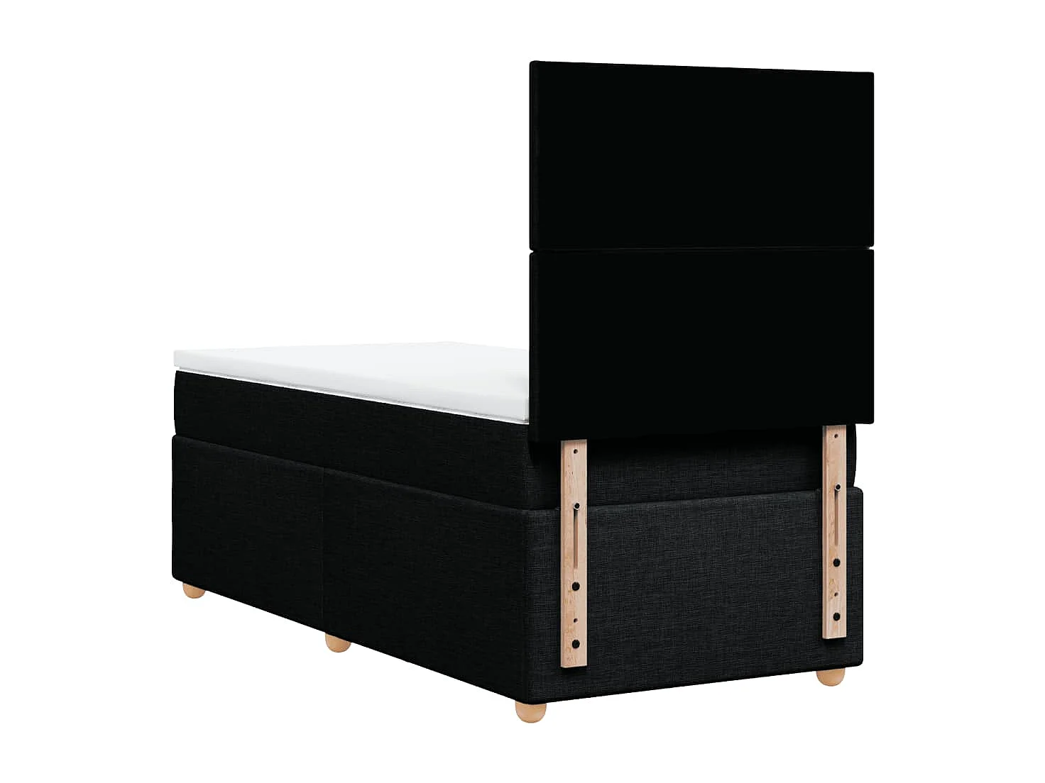 Giroletto a Molle con Materasso Nero 90x200 cm in Tessuto