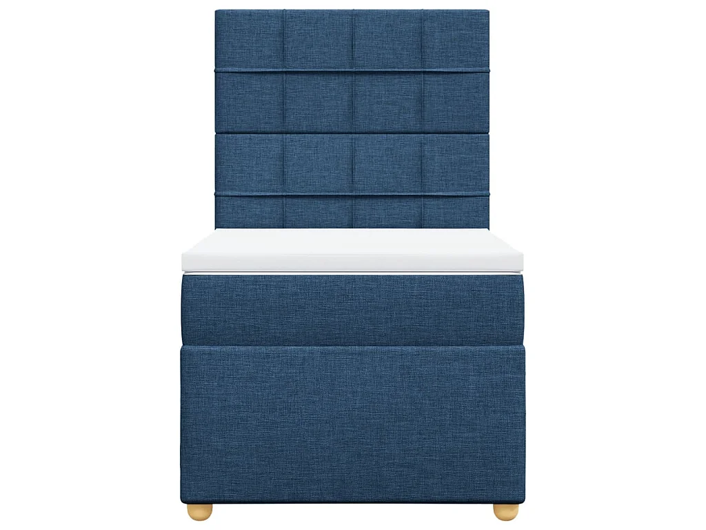 Boxspring met matras stof blauw 80x200 cm