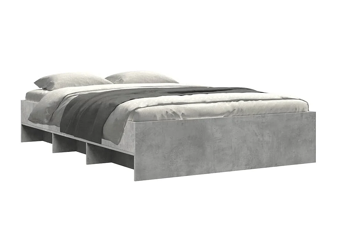 Cadre de lit sans matelas gris béton 120x200 cm bois ingénierie