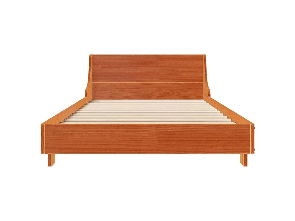 Bedframe zonder matras massief grenenhout wasbruin 100x200 cm