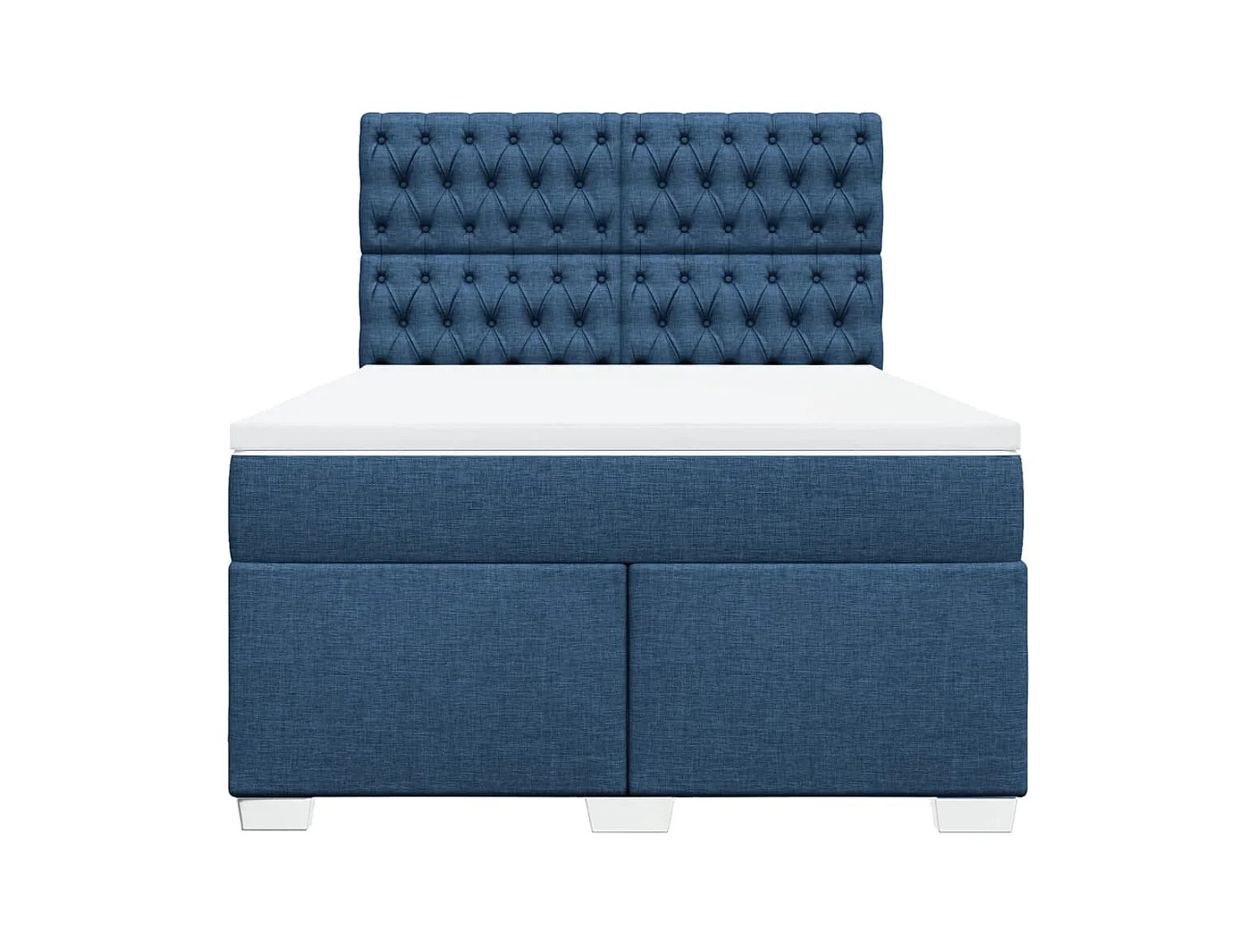 Sommier à lattes de lit avec matelas Bleu 140x200 cm Tissu