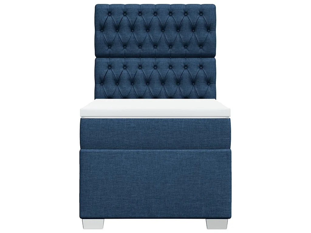Boxspringbett mit Matratze Blau 80x200 cm Stoff