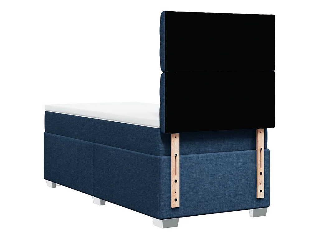 Boxspringbett mit Matratze Blau 80x200 cm Stoff
