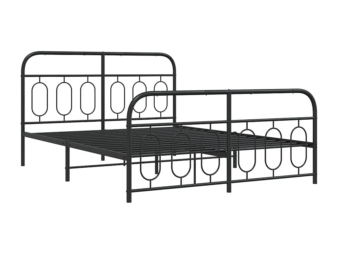 Estructura cama sin colchón con estribo metal negro 150x200 cm