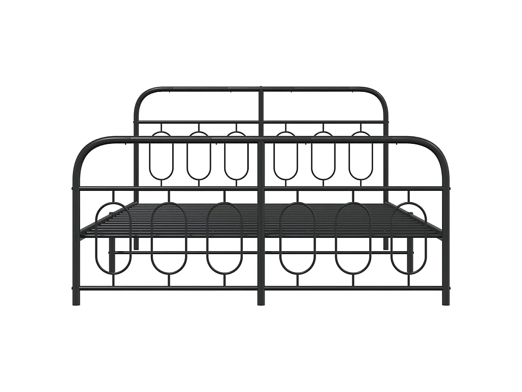 Bedframe met hoofd- en voeteneinde metaal zwart 150x200 cm