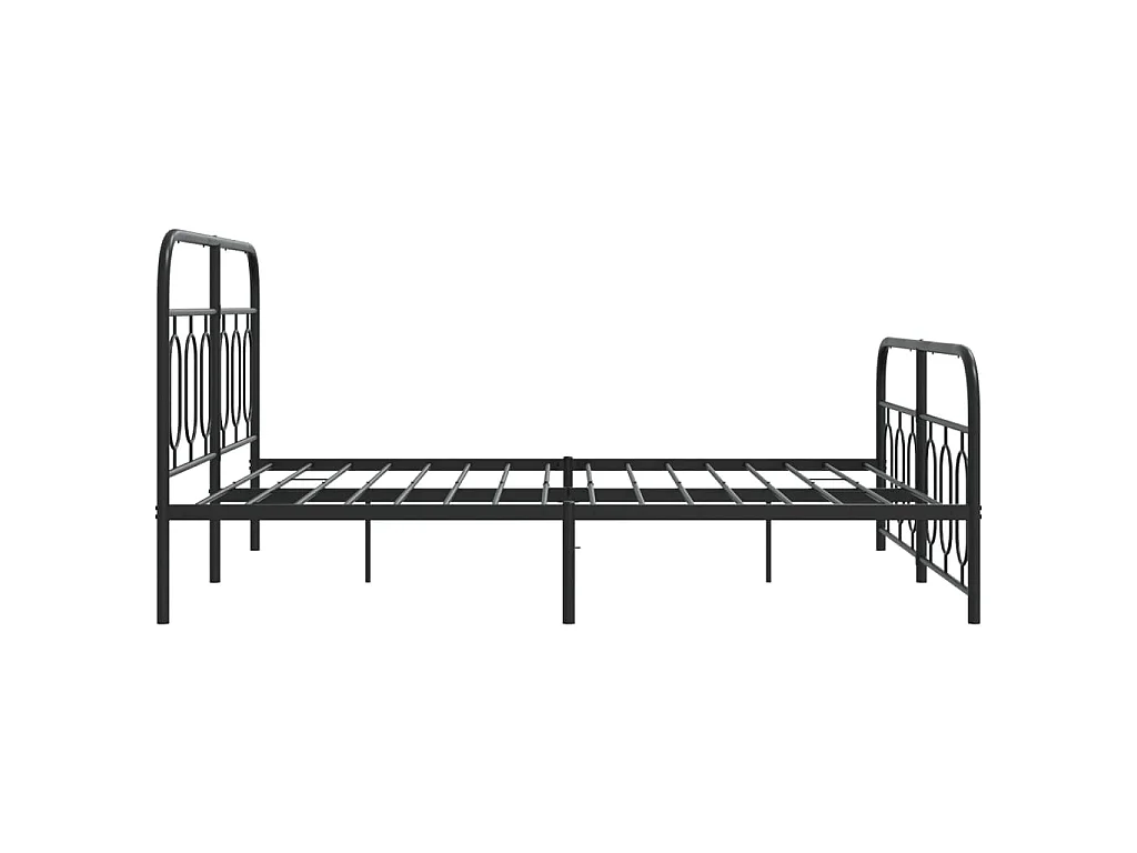 Bedframe met hoofd- en voeteneinde metaal zwart 150x200 cm