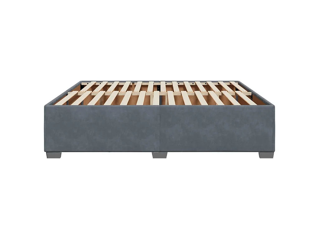 Cadre de lit sans matelas gris foncé 180x200 cm velours