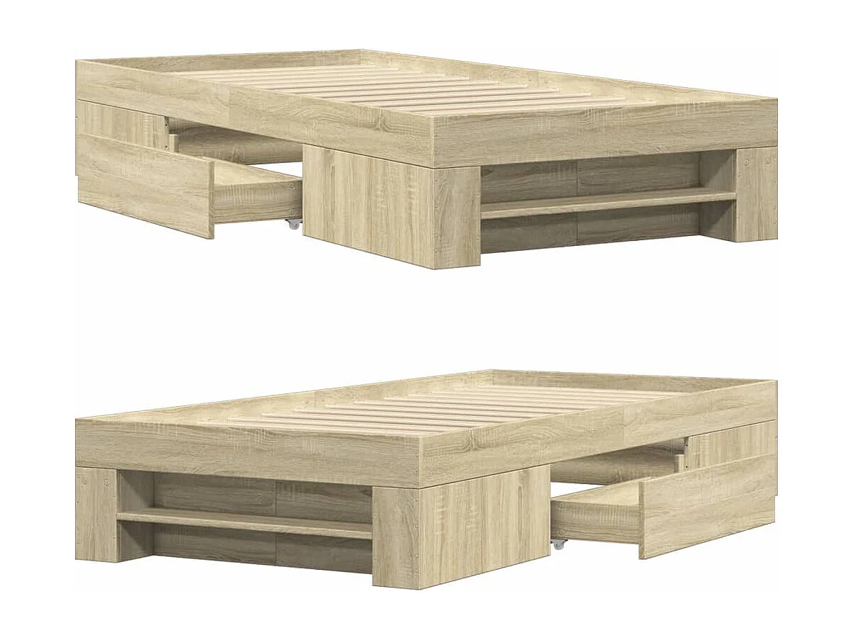 Bettgestell ohne Matratze Sonoma-Eiche 90x200 cm Holzwerkstoff