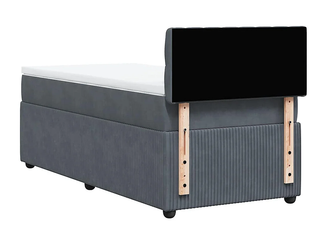 Sommier à lattes de lit et matelas Gris foncé 90x200 cm Velours