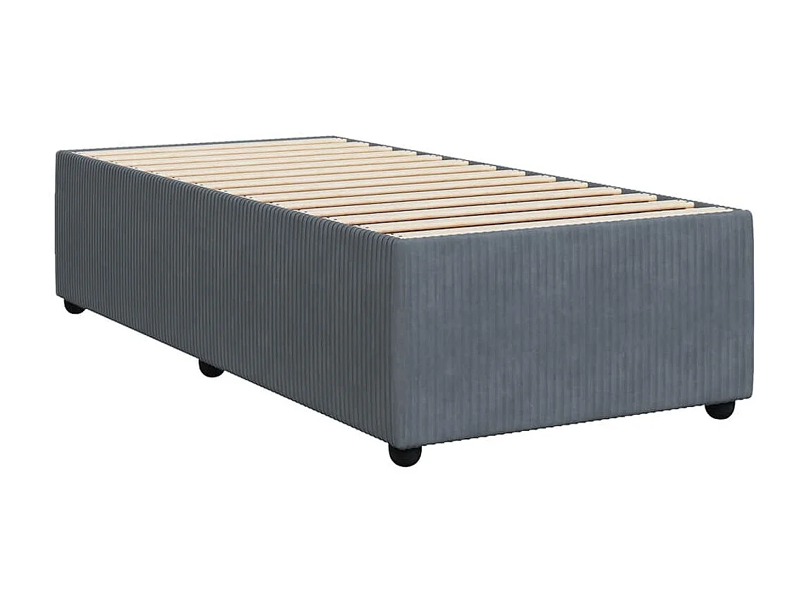 Sommier à lattes de lit et matelas Gris foncé 90x200 cm Velours