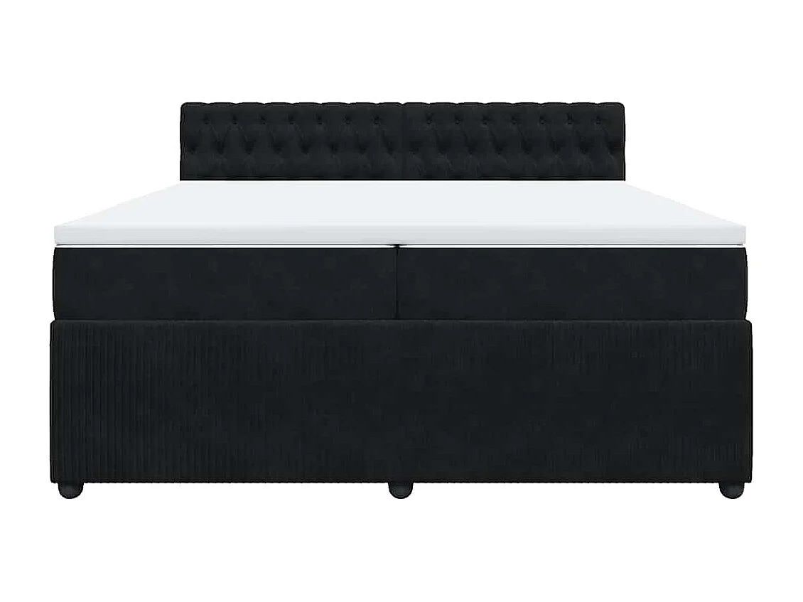 Boxspring met matras fluweel zwart 200x200 cm