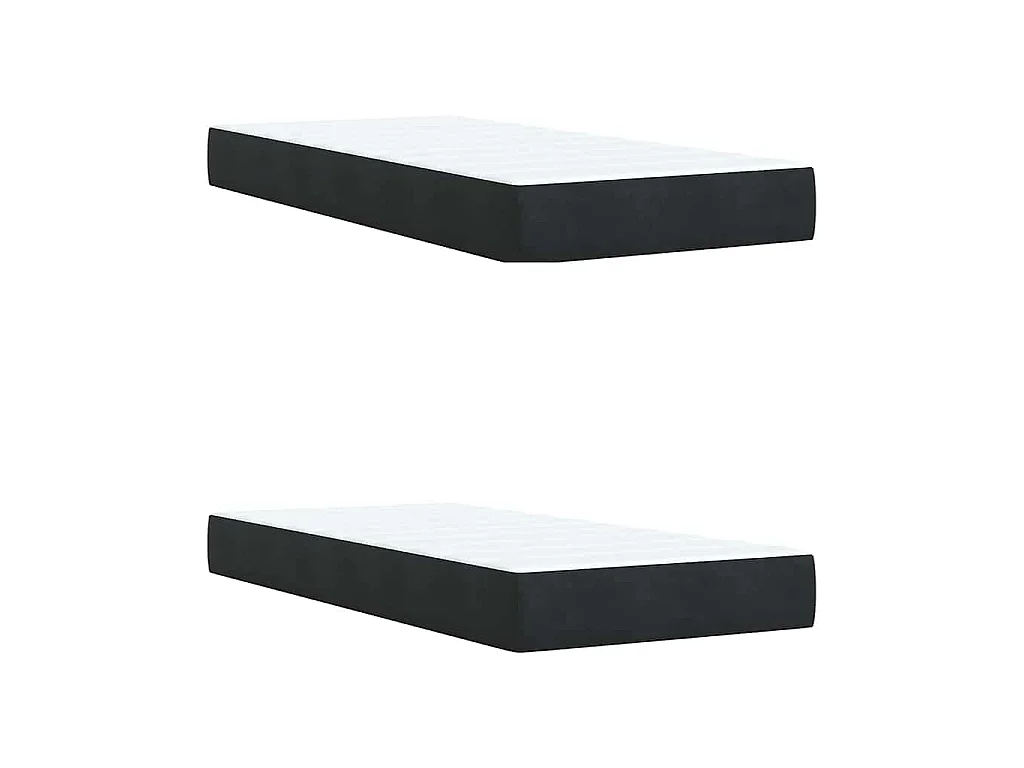 Giroletto a Molle con Materasso Nero 200x200 cm in Velluto