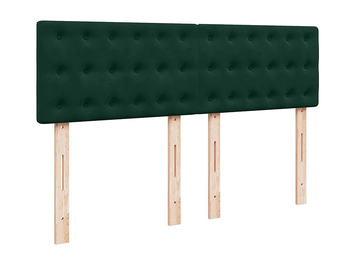 Giroletto a Molle con Materasso Verde Scuro 140x200 cm Velluto