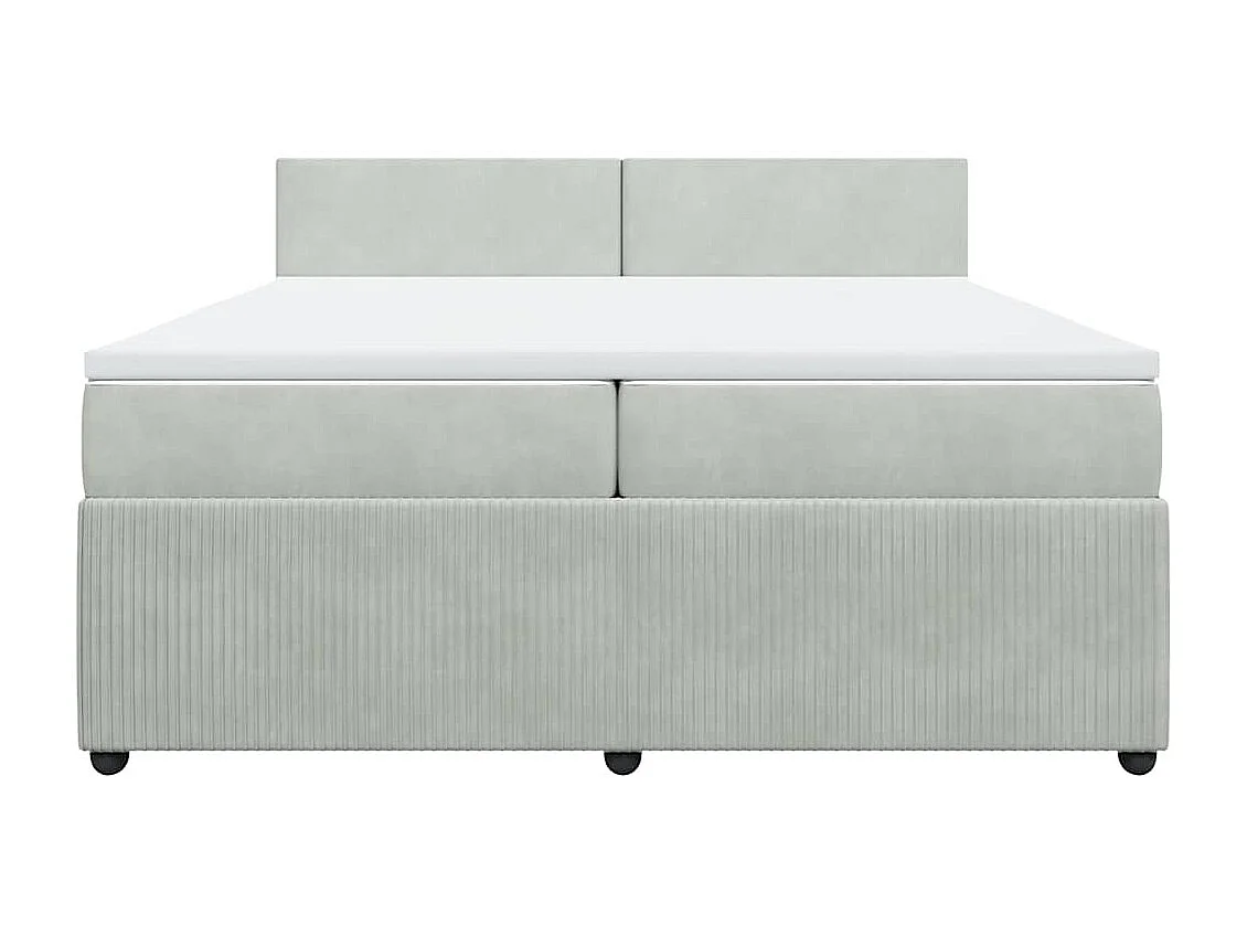 Boxspring met matras fluweel lichtgrijs 200x200 cm