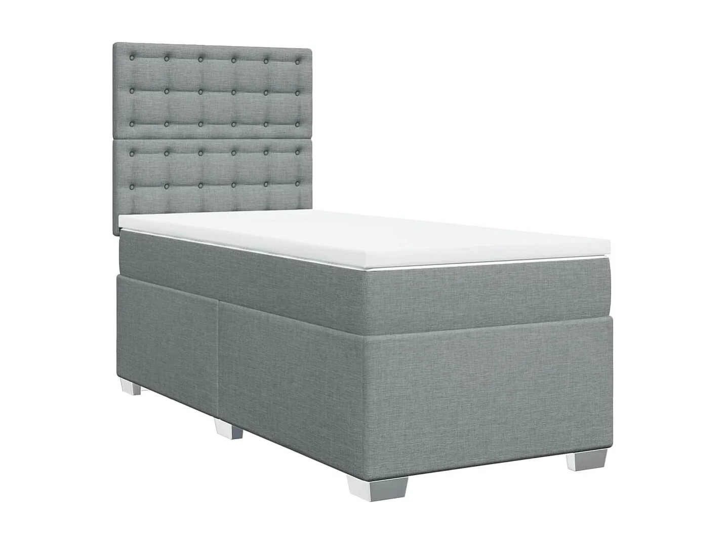 Sommier à lattes de lit avec matelas Gris clair 100x200cm Tissu