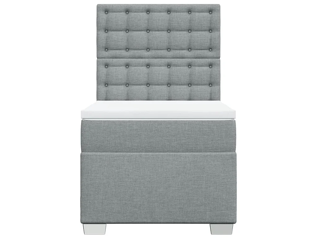Boxspringbett mit Matratze Hellgrau 100x200 cm Stoff
