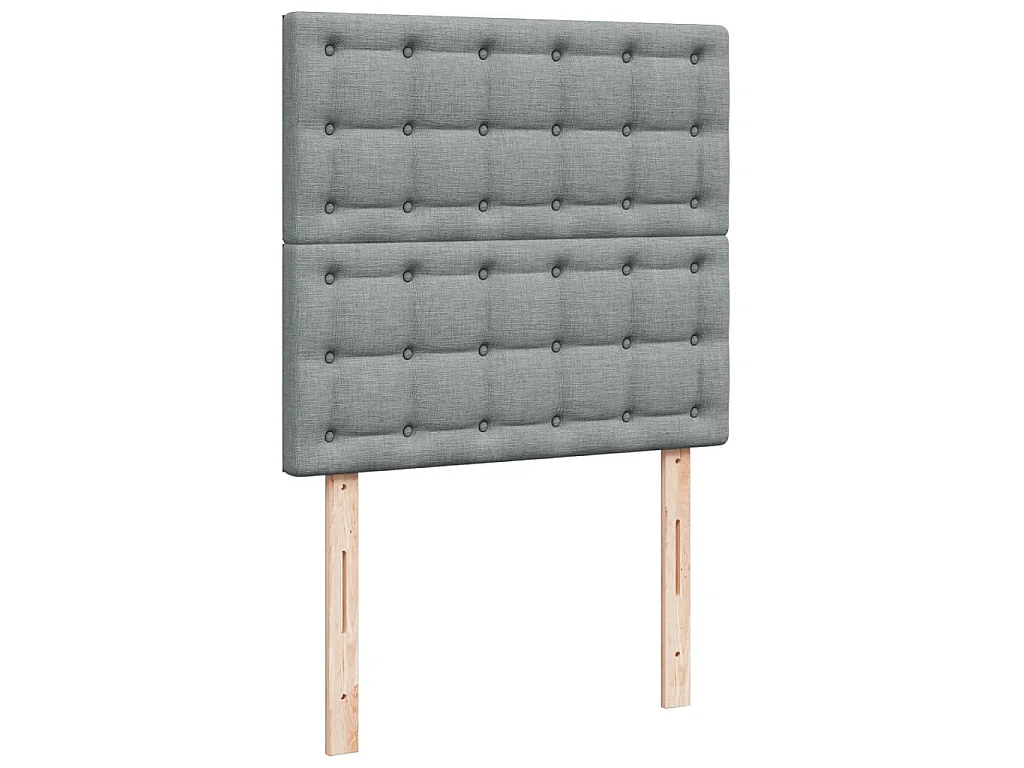 Boxspringbett mit Matratze Hellgrau 100x200 cm Stoff