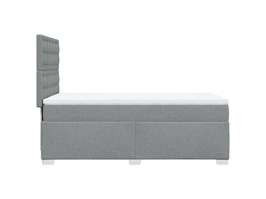 Boxspringbett mit Matratze Hellgrau 100x200 cm Stoff