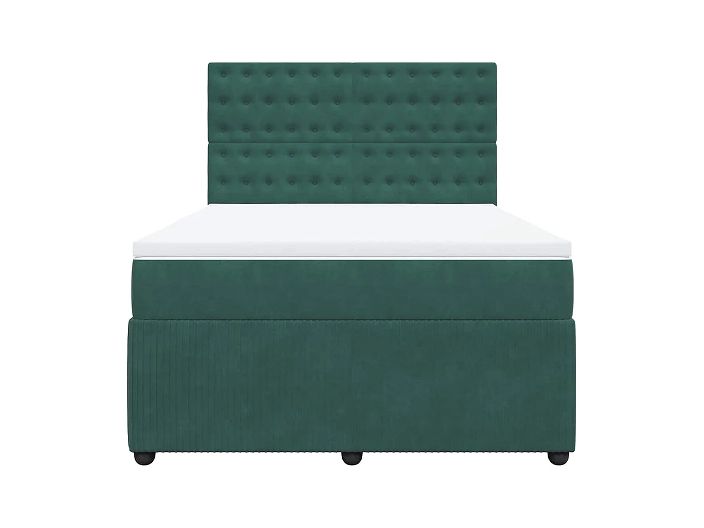 Sommier à lattes de lit et matelas Vert foncé 160x200cm Velours