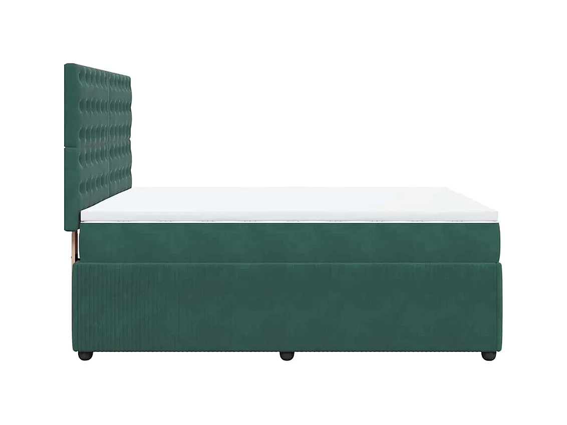Sommier à lattes de lit et matelas Vert foncé 160x200cm Velours