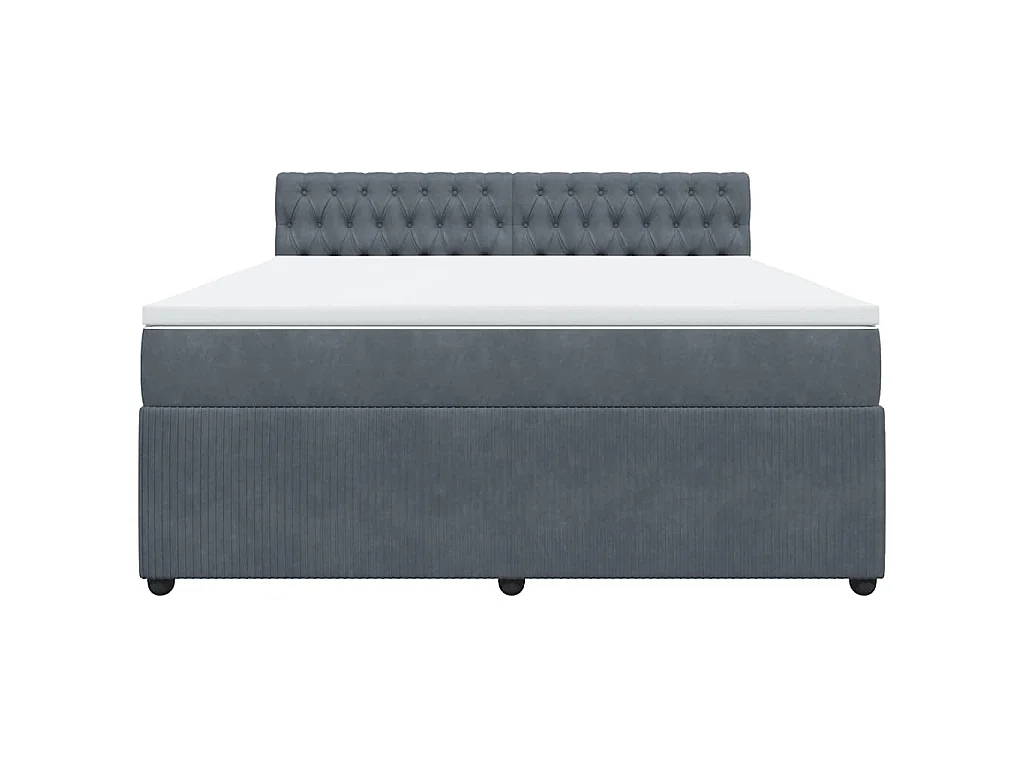 Boxspring met matras fluweel donkergrijs 180x200 cm
