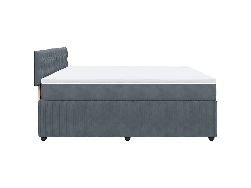 Boxspring met matras fluweel donkergrijs 180x200 cm