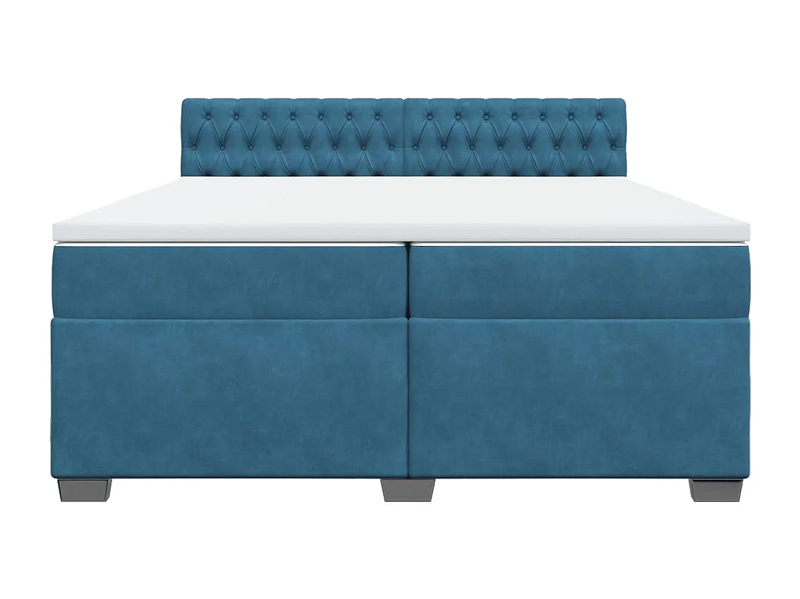 Boxspringbett mit Matratze Blau 200x200 cm Samt