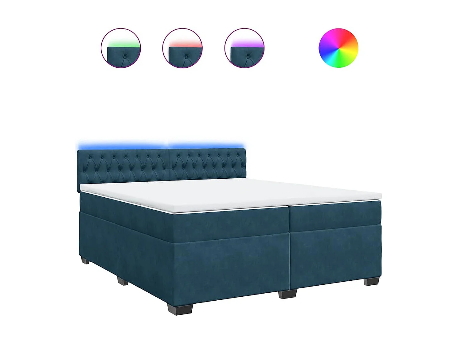 Boxspringbett mit Matratze Blau 200x200 cm Samt