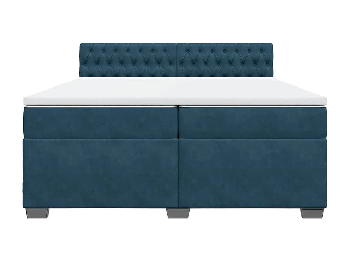 Boxspringbett mit Matratze Blau 200x200 cm Samt