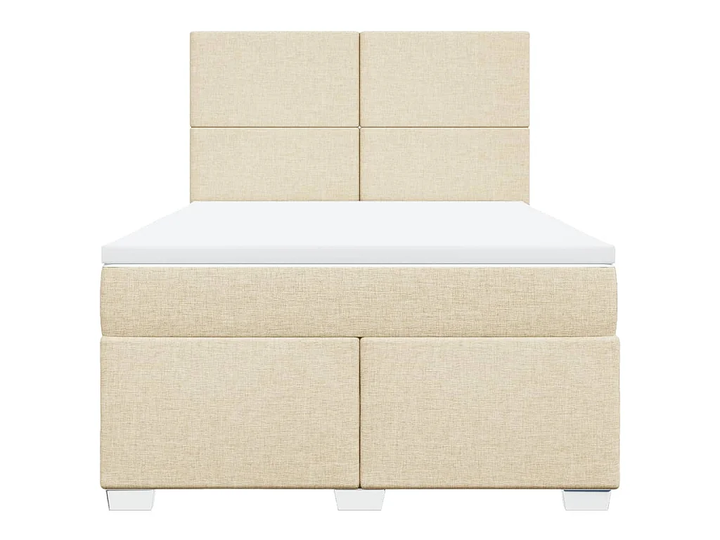 Boxspringbett mit Matratze Creme 140x200 cm Stoff