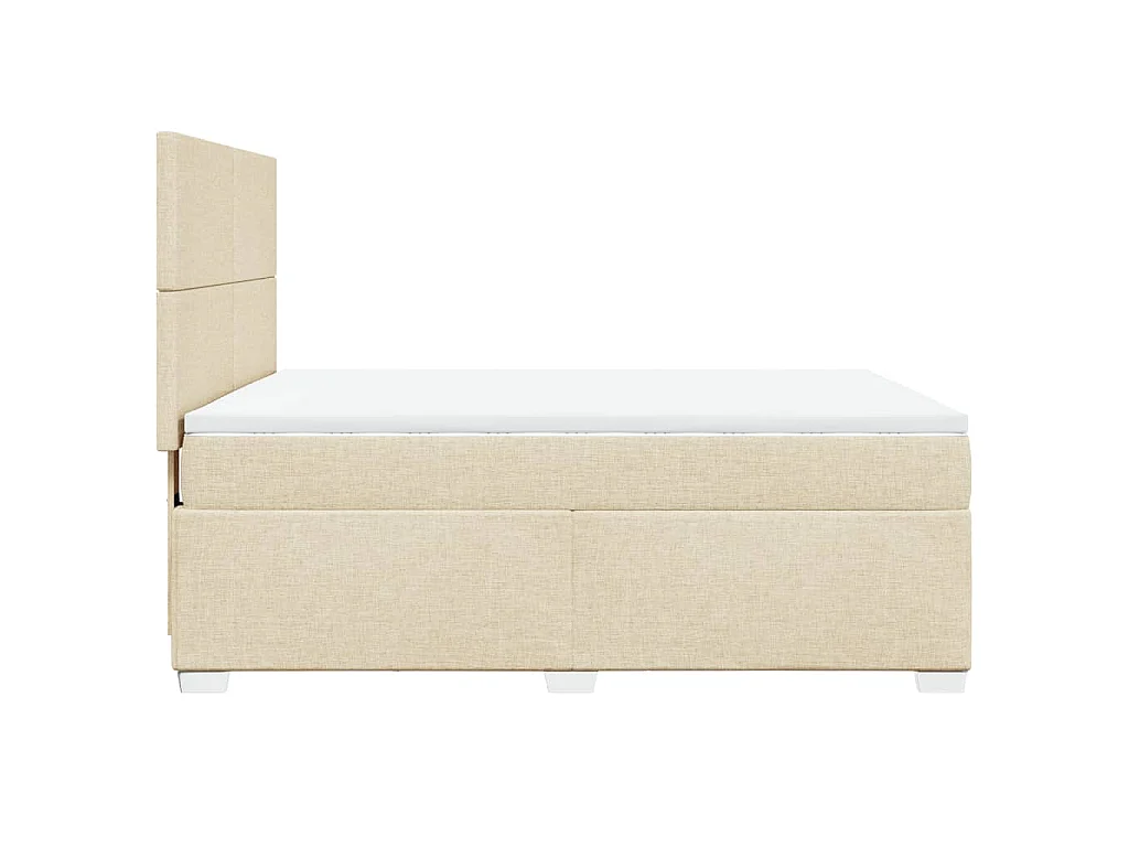 Boxspringbett mit Matratze Creme 140x200 cm Stoff