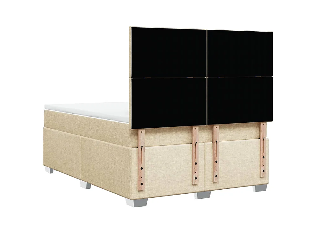 Boxspringbett mit Matratze Creme 140x200 cm Stoff