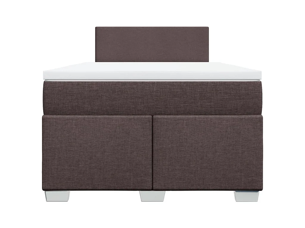 Cama box spring con colchón tela marrón oscuro 120x200 cm
