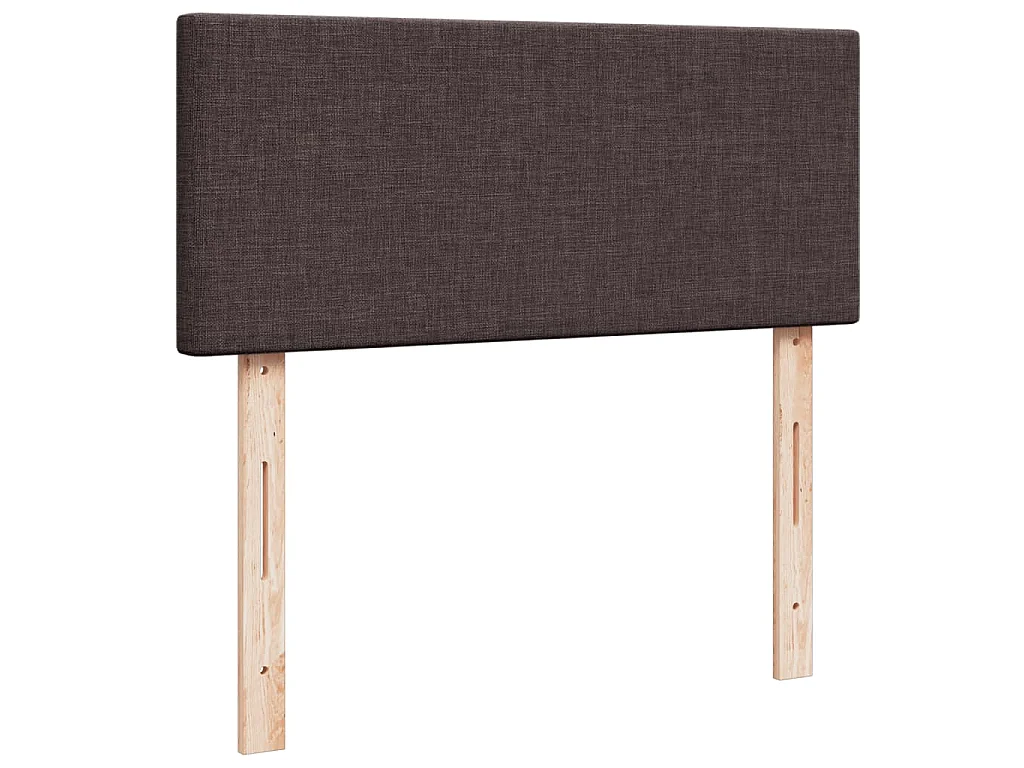 Cama box spring con colchón tela marrón oscuro 120x200 cm