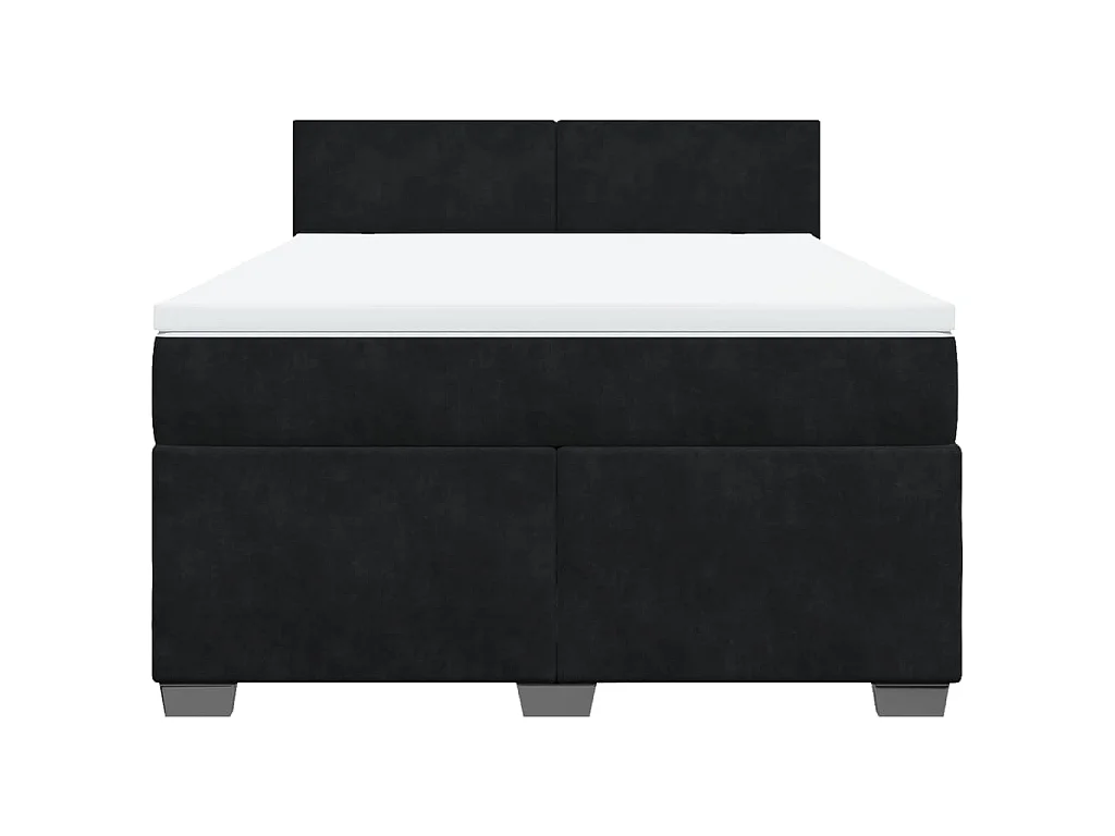 Boxspringbett mit Matratze Schwarz 140x190 cm Samt