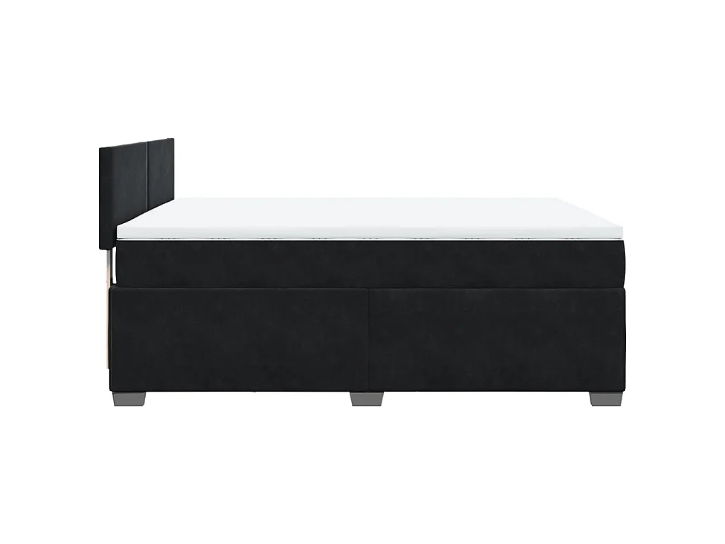 Boxspringbett mit Matratze Schwarz 140x190 cm Samt