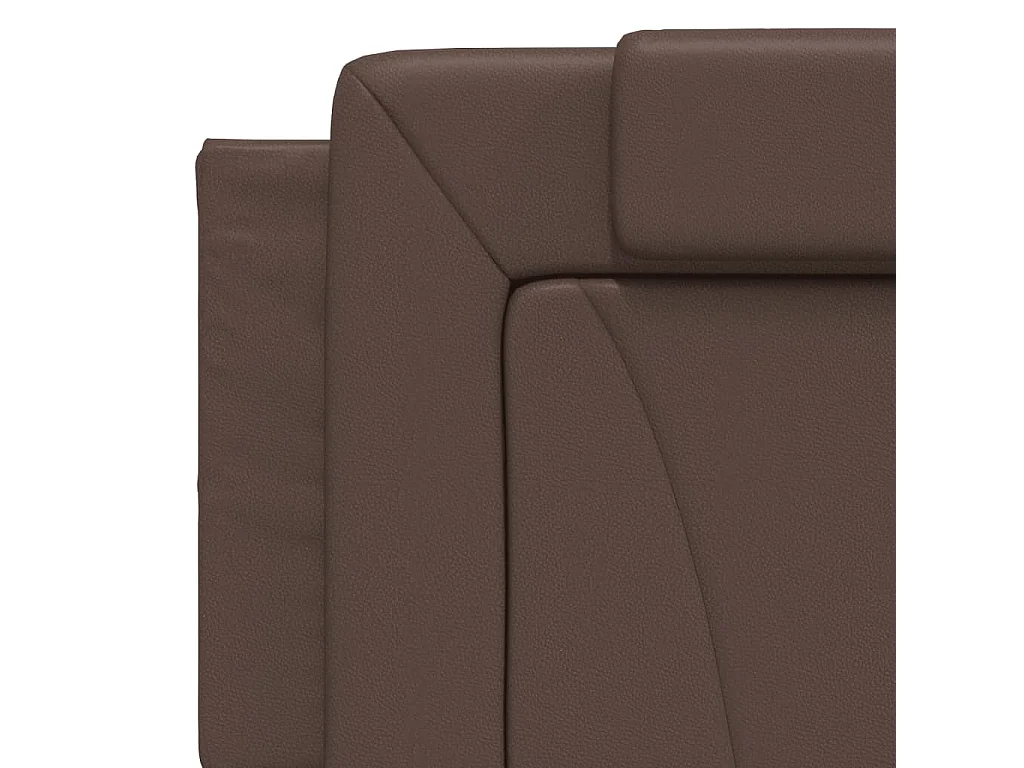 Lit Viana avec matelas marron 160x200 cm similicuir