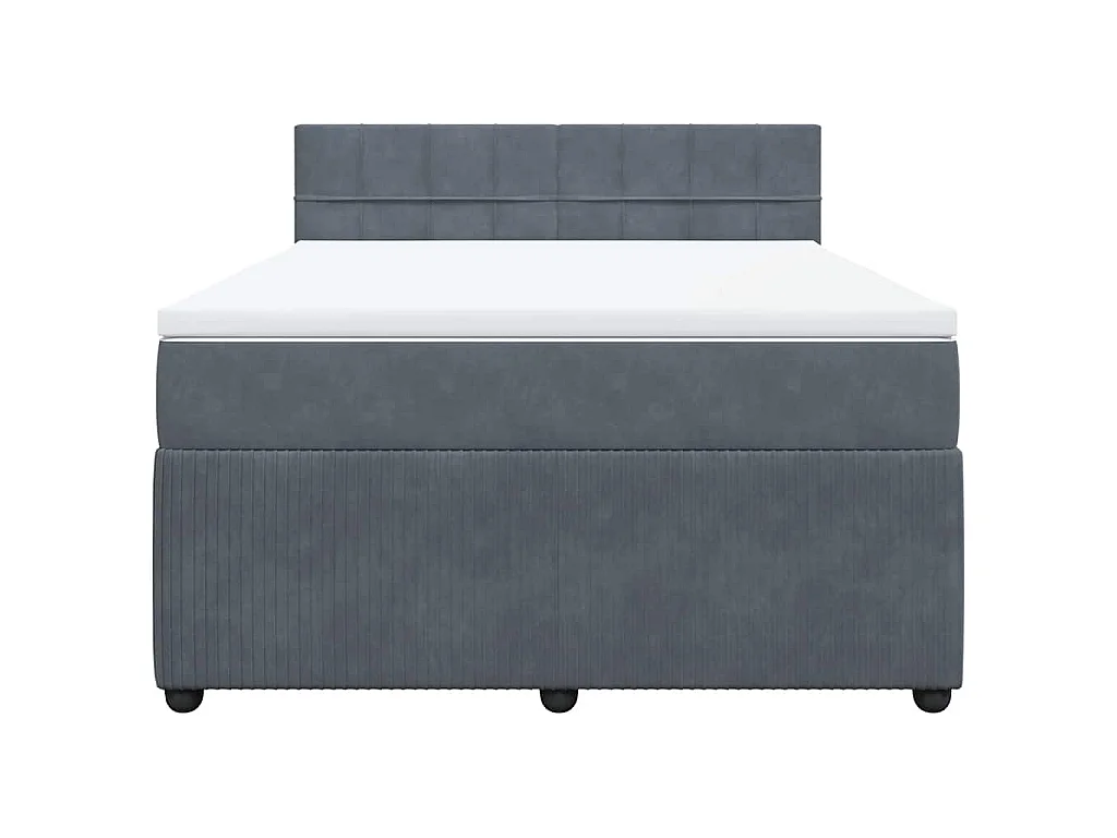 Boxspringbett mit Matratze Dunkelgrau 140x190 cm Samt