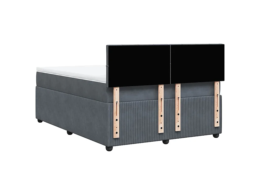 Boxspringbett mit Matratze Dunkelgrau 140x190 cm Samt