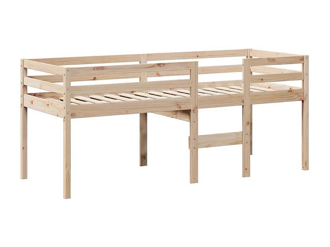 Hoogslaper met bedhuis massief grenenhout 80x200 cm