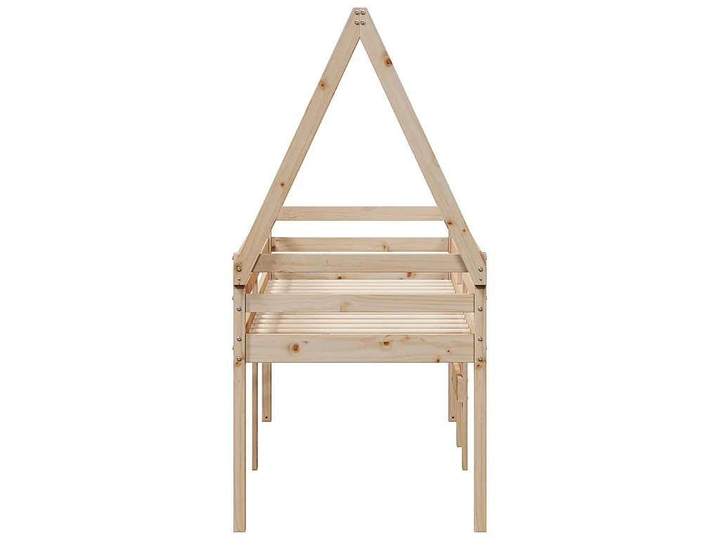Lit haut sans matelas 80x200 cm bois de pin massif