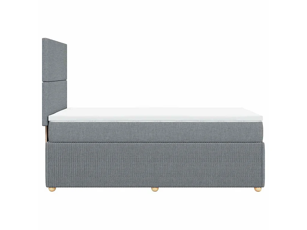 Cama com molas/colchão 90x190 cm tecido cinzento-claro