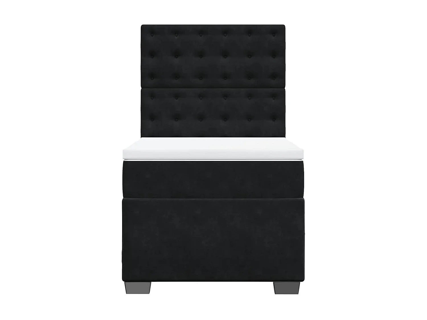 Cama com molas/colchão 80x200 cm veludo preto