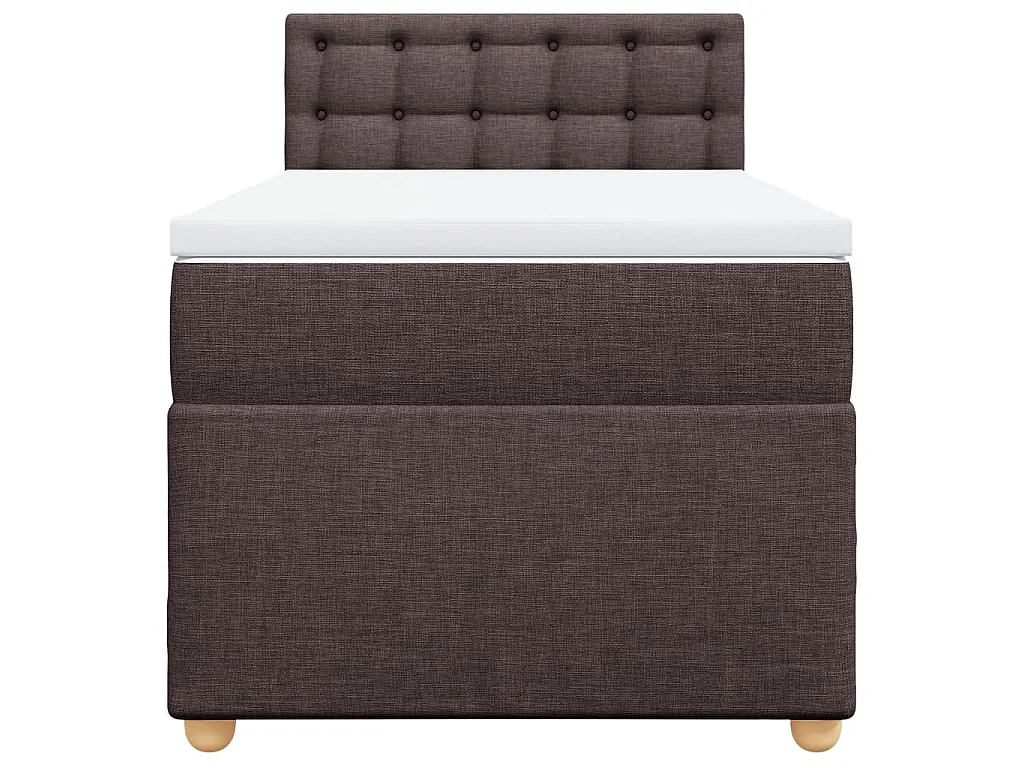 Boxspring met matras stof donkerbruin 80x200 cm